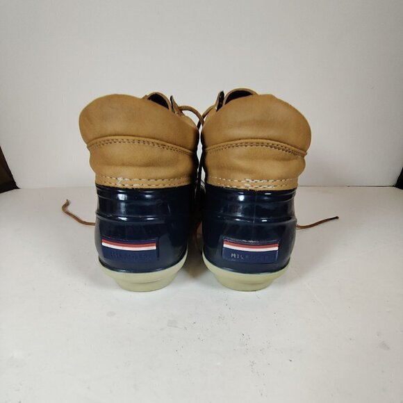 Tommy Hilfiger Duck Ankle Boots, Perfect for Winter, Wheat & Navy Waterproof - Picture 4 of 7